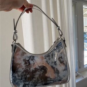 REVOLVE Silver and Black Shoulder Bag